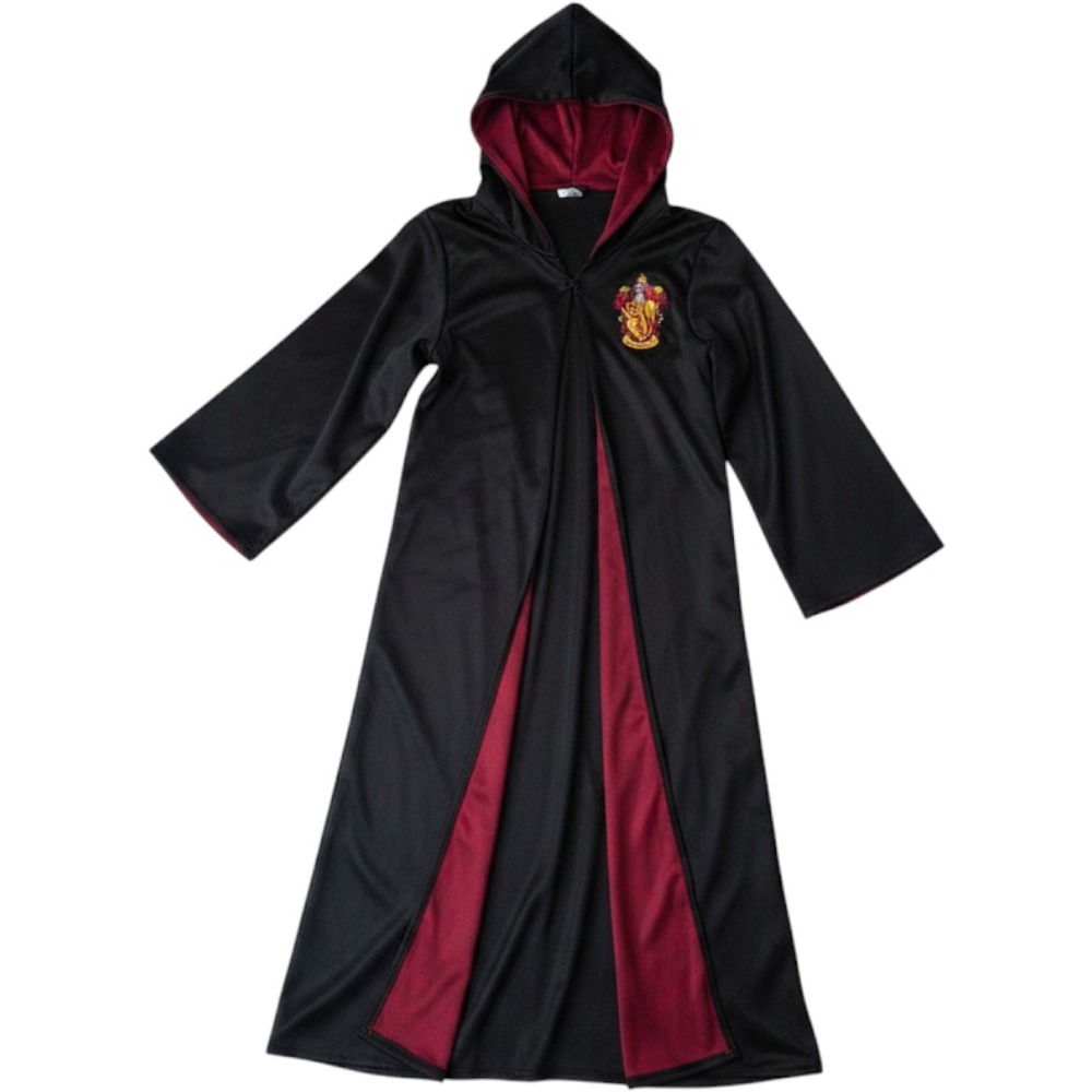 Harry Potter Gryffindor Hooded Robe Black Burgundy Costume Cosplay Amscan W1